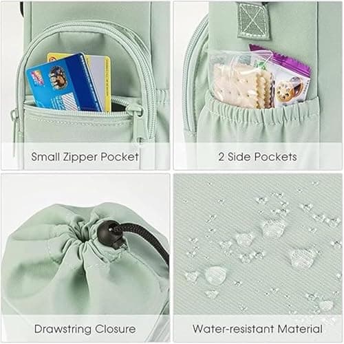mmfLyuLD Insulated Water Bottle Carrier Bag, Portable Sports Water Bottle with Adjustable Strap, Insulated Waterbottle Holder Bottle Pouch Holder with Phone Pocket for Outdoor Sports Travel (Purple) — view 4