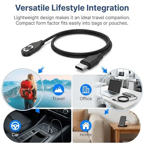Cateye Magnetic USB C 4-Pin Charger Compatible for Shokz, Ear Headphones Charging Cable Compatible with OpenSwim Pro S710, Portable Charger Cord for Headphones, for Travel and Quick Charging Needs — view 6