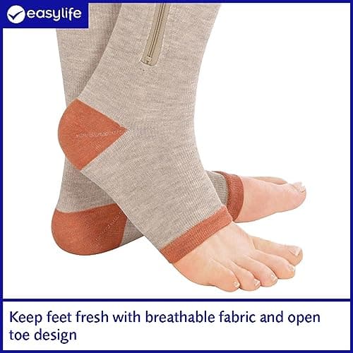 Easylife Vital Socks, Zip Up Compression Stockings for DVT with Full Length Zip Closure, Flight Socks - Fully Guaranteed — view 6