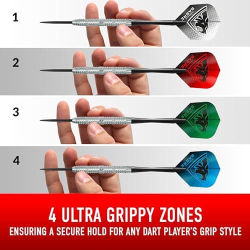 Harrows Sabre 90% Tungsten Steel Tip Darts Set – Professional Precision 21g to 26g | 23pc Bundle with Spare Shafts, Marathon Flights & Travel Case | Pro Player Tested, Tournament Quality - 23g — view 3