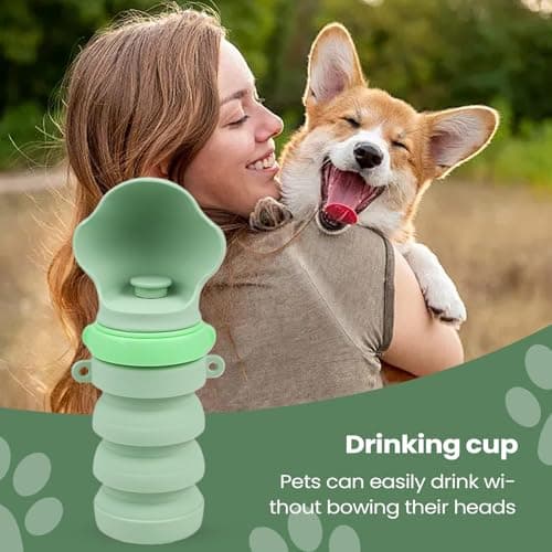 Water Bottle - Leak Proof Foldable Drinking Cup, Water Dispenser for Outdoor, Use Only for Pet Hydration Bottle to Road Trips and Vacations, Portable Dog, Daily Routine, 4.02 Inches — view 5
