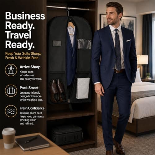 43 Inch Suit Bag, 2 Pack Foldable Garment Bags for Travel and Storage — view 4
