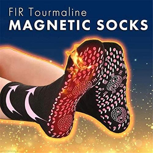 5 Pairs Self Heating Socks for Mens Women, 5PC 3PC Warm Winter Health Sock Tourmaline Therapy Magnetic Self-Heating Socks Thermal Tourmaline Slimming Health Sock (5PC-Black*5) — view 2