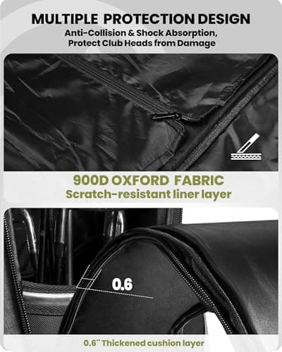 OutdoorMaster Padded Golf Travel Bag with Reinforced Wheels — view 3