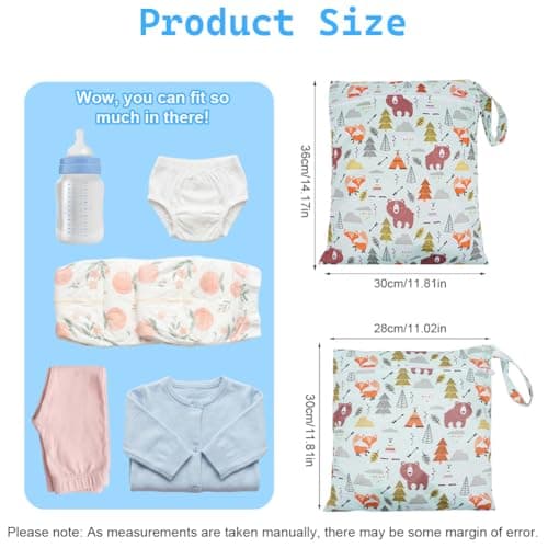 Aomig Waterproof Wet Bags 2 Pcs Reusable Nappy Bag Organiser(Forest) — view 2