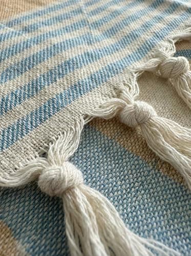 WEFLORIA Turkish Peshtemal Towel – Lightweight Quick Dry Beach & Spa Towel, Oversized Cotton Hammam Towel with Tassels – Travel, Pool, Bath, Sauna – Blue/Beige/Orange (orange) — view 3