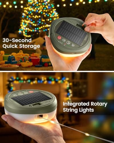 Glocusent Rechargeable Camping Light with 10m Camping String Light 130 LEDs — view 5