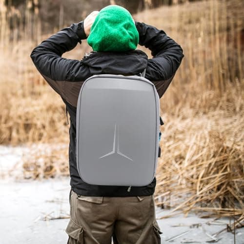 LICAEVEY Travel Bag for Water Proof Anti Theft Backpack, Dish Router Cables Accessories Storage with USB Charging Port and Lock(Gray) — view 2