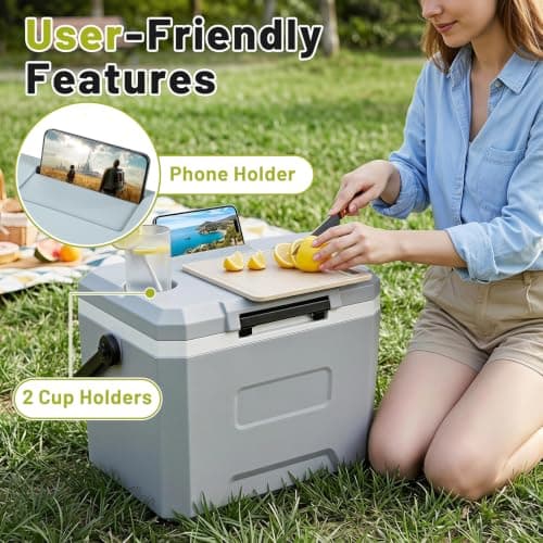 COSTWAY 12L/16L/21L/41L Insulated Cool Box (Gray, 41 x 27 x 32 cm) — view 5
