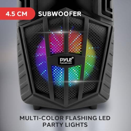 Pyle Portable Bluetooth PA Speaker with LED Lights, 10 inch — view 3