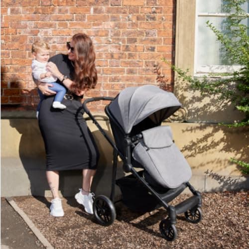 3 in 1 Travel System with Astral Baby Car Seat – Ickle Bubba Star Convertible Pram Travel System, Pushchair & Infant Carrier Bundle, from Birth Baby Pram and Car Seat (Black) — view 2