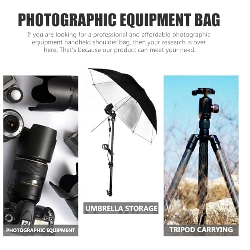 Hemobllo Padded Tripod Backpack 40 cm Oxford Fabric Shockproof Camera Stand Bag with Adjustable Shoulder Strap for Outdoor Photography & Travel — view 3