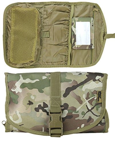 Kombat British Army Combat Zip Compact Hanging Camo Travel Shave Wash Kit Roll Bag — view 3