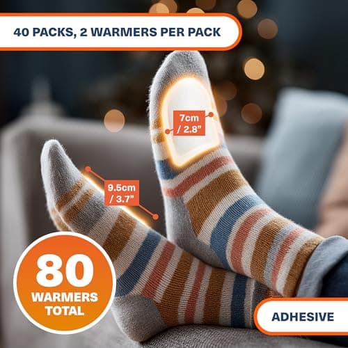 Bramble - Adhesive Toe Warmers (40 Pairs, 80 Total) - Ultra-Thin Stick-On Patches for Shoes and Boots - Air-Activated & Odour-Free - Up to 10 Hours of Heat — view 4