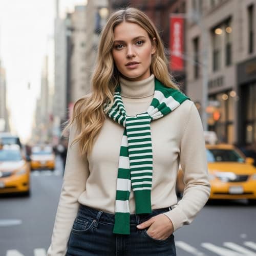 Goodfugui Women Versatile Sweater Knitted Knotted Shawl Wraps Tops Blouses Casual Scarf Cape Shoulder Tops Accessories (A-Emerald Green, One Size) — view 2