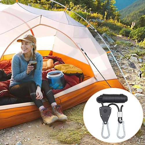 Hejo 6 Pack Tent Guy Ropes, 1/8 Inch Adjustable Rope Ratchet — view 6