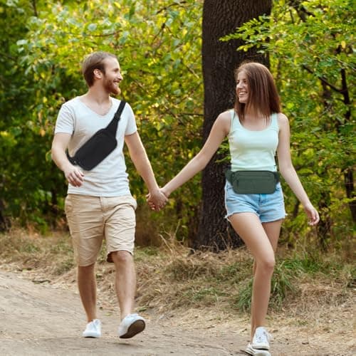 Bumbag Waterproof Bum Bag Waist Fanny Pack Running Belt for Men Women Unisex Bum Bag with Adjustable Belt for Outdoors Workout Hiking Gifts for Ladies Boys (Olive) — view 6