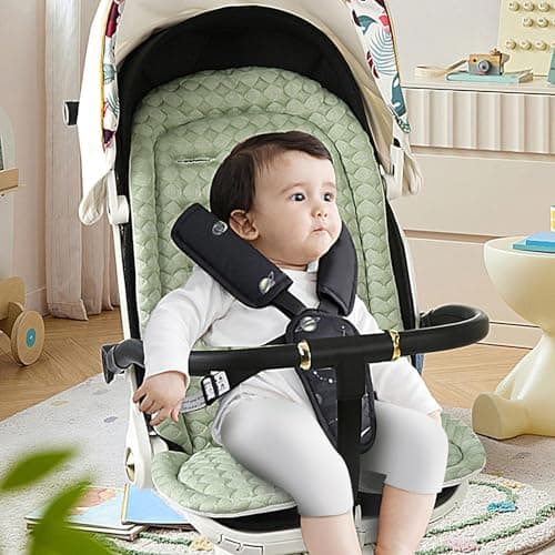 Stroller Pad - Reversible Stroller Inserts for Babies,Breathable Pushchair Mat Baby Head and Body Support for All Season Beach Camping Car Outdoor Hot Weather Commute — view 2