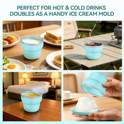 Bidponds 7oz/200ml Collapsible Silicone Cup with Lid,BPA-Free,Portable Reusable Drinking Water Cup for Travel,Camping, Hiking,Picnic,Outdoor Sports (Yellow) — view 5