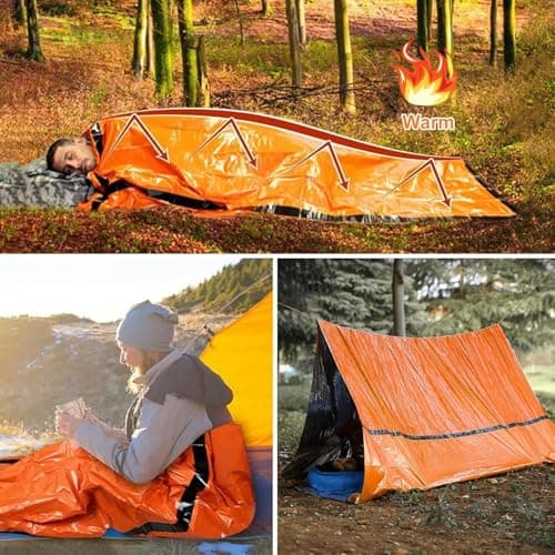 Emergency Sleeping Bag with 2Pcs Survival Blanket and Whistle, 200 x 100 cm — view 6