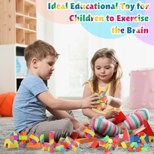 WEARXI 20 Packs 24 Blocks Magic Snake Cube, Party Bag Fillers for Kids — view 6