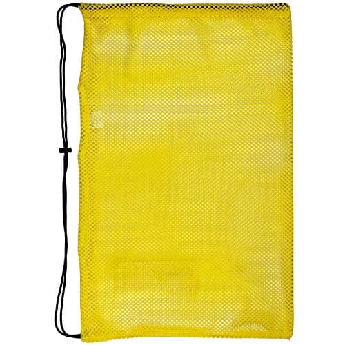Mesh Drawstring Bag for Sports Equipment with Drawstring for Swimming, Beach, Diving, Travel, Gym (Yellow) — view 3