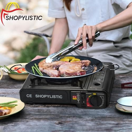 Portable Camping Stove with Cary Case | Premium Compliant Portable Gas Camping Stove with Automatic Ignition & Heat Control (Camp Stove with 4 Gas Canisters) — view 6