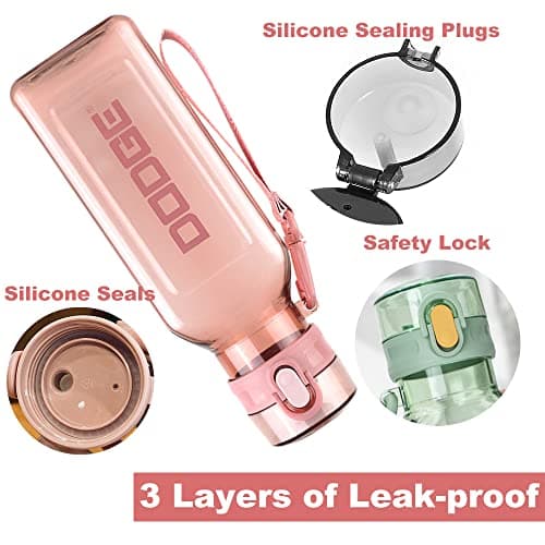 DSYSC Sports Water Bottle 700ml, Leakproof and BPA Free Drinks Bottle, Gym Water Bottle, Waterbottle for Travel Picnic Camping Hiking (Pink) — view 3