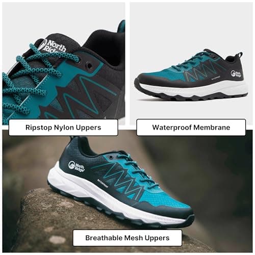 NORTH RIDGE Men’s NAS Trail Walking Shoe with Durable Ripstop Upper & High Traction Sole, Waterproof, Breathable (Blue, UK Footwear Size System, Adult, Men, Numeric, Medium, 9) — view 4