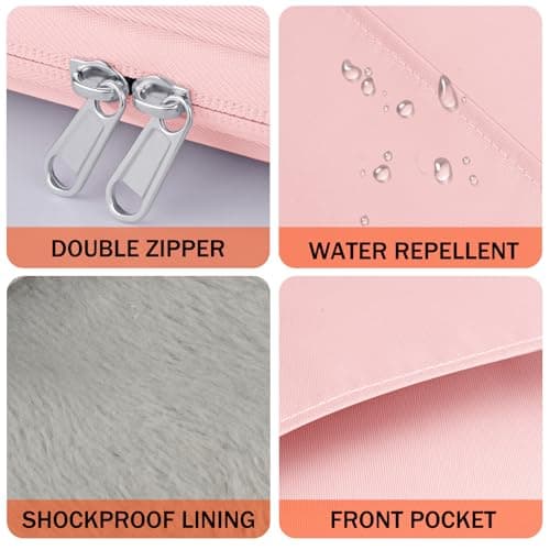 HoYiXi Universal Sleeve Bag for 6",6.8",7" Kindle Paperwhite/Colorsoft 2024-2012 Compatible with 6"-6.8" All-New Kindle/Kobo/Tolino/Sony,6" EReader with Anti-Drop Protective Cover,Pink — view 5