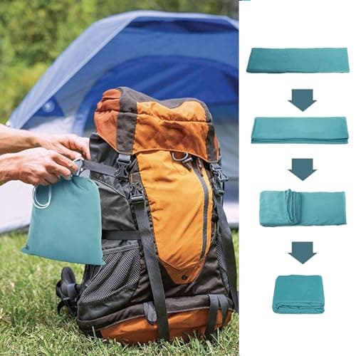 Plliocse Sleeping Bag Liner, Portable Travel Camping Sheet, 180 x 210 cm Double Size Sleeping Bag Liner with Pillow Pockets for Adults Hotels Business Trip Camping (Blue, 180cm x 210 cm) — view 5