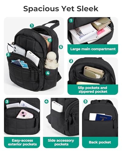 bagsmart Small Women Backpack Lightweight,Casual Rucksack for School Travel — view 2