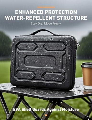 DOMISO 17 inch Laptop Sleeve with Handle Shockproof Waterproof EVA Protective Case laptop bag,Black — view 4
