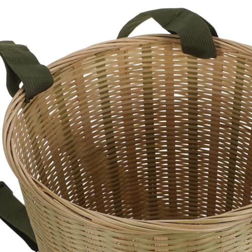 Bamboo Picnic Basket Backpack with Dual Straps for Travel — view 3