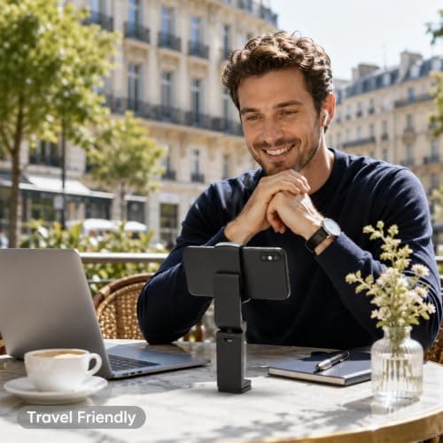 CAWRUKP 2PCS Silicone Phone Holder for Plane Travel, Mobile Phone Stand with Adjustable Design, Black and Orange Bendable Travel Accessories — view 6