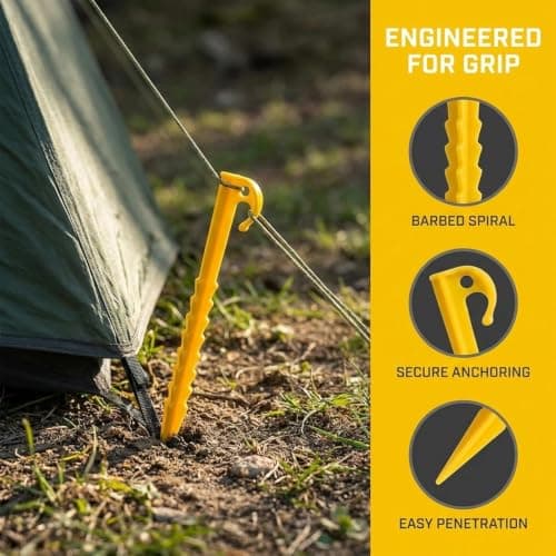 24 Pcs Plastic Tent Pegs Heavy Duty Screw-in Stakes Camping Garden — view 3