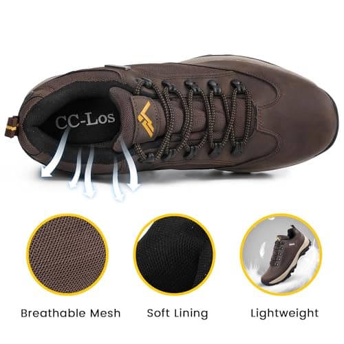 CC-Los Men's Waterproof Walking Work Shoes Non-Slip Durable Soft Toe Hiking — view 5