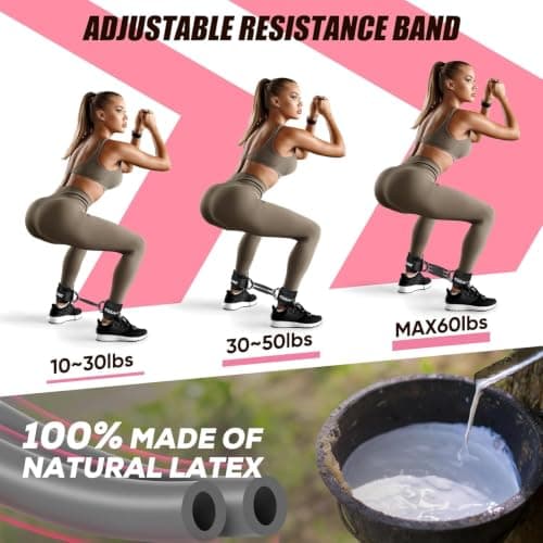 KUZARO Resistance Bands with Ankle Straps, Glute and Leg Workout for Women — view 6