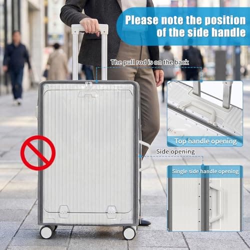 Yotako Clear PVC Suitcase Cover Protector for Front Open Suitcases - 32inch Luggage Cover Double Zipper Design — view 4