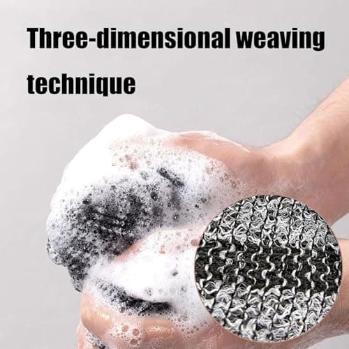 2026 Blissail Exfoliating Antibacterial Shower Towel -Skin Deep Exfoliating Towel, Extra Long Exfoliating Washcloth for Men Women,Exfoliating Body Scrubber for for Sensitive Skin & SPA (Black) — view 6