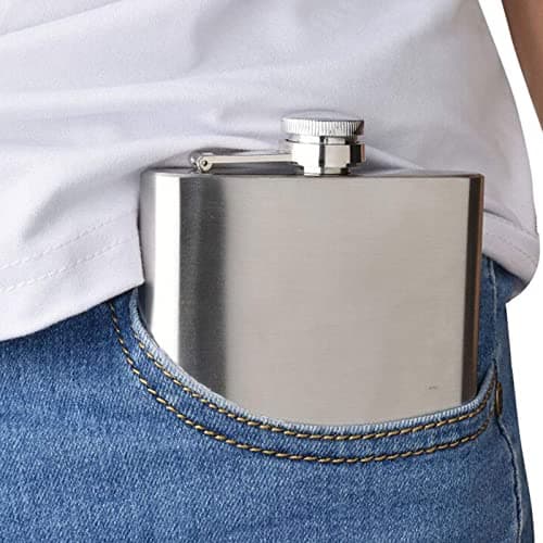 ASelected 8OZ Hip Flasks for Women Men with Funnel Stainless Steel Pocket Flask Whisky Flask Fit for Hiking Party and Barbecue — view 6