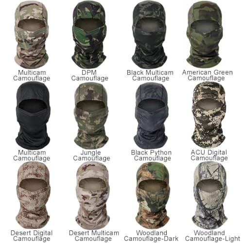 Camouflage Balaclava Mask Lightweight Breathable Camo Hood Snood Airsoft Military Army Hat Head Full Face Neck Cover Sheisty (UK, Alpha, S, L, Woodland Camouflage - Dark) — view 2