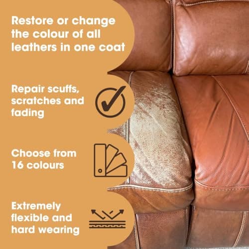 Furniture Clinic Leather Repair Paint & Dye | Self Seal Colourant for Quick and Easy Leather Repair | Suitable for Sofas, Car Seat, Shoes, Handbag, and More - Cream 50ml — view 2