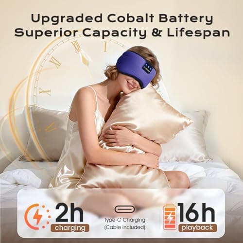LC-dolida Bluetooth Sleep Mask Headphones,Total Blackout for Travel & Nap — view 5