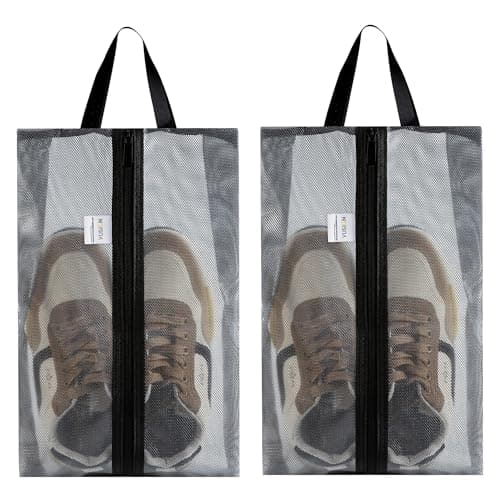 VUSIGN 2 Pack Large Shoe Bags for Travel, Clear Water Resistant with Zipper