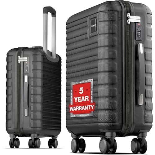 Travely Polycarbonate Cabin Suitcase 55x40x20cm - 20 Inch Suitable for Ryanair - 36L Including TSA Lock - Carry on - 10kg Suitcase, Cabin case, Hardshell