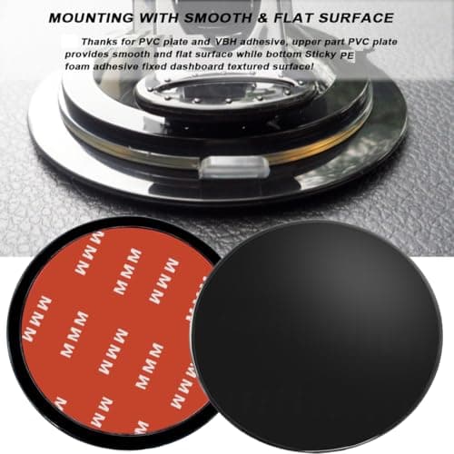 AYWFEY 4 Pack 80mm Adhesive Dashboard Pad Mounting Disk for Suction Cup, 3.15" Universal Heat Resistant Adhesive Sticky Pad, Providing Secure Fixation for Phone Holder Sat Nav GPS Dash Cam, Black — view 3