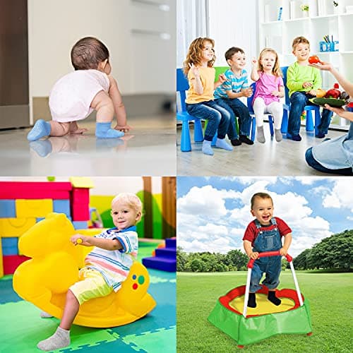 Kids Non Slip Toddler Boy Grip Socks 12 Pairs Anti Skid Sticky Socks for 1-10 Years Infants Baby Children (#1 Boys 12 Pairs, 1-3 Years) — view 5