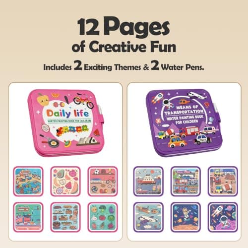 cabaro 2 Pack Mess Free Water Colouring Books for Toddler Age 3+, EVA — view 2