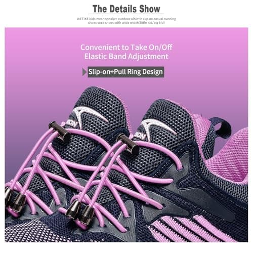 Boys Girls Trainers Unisex Kids Running Walking Shoes Child Outdoor Sport Athletic Shoes Girls Tennis Shoes, Pink Purple, 2 UK — view 5